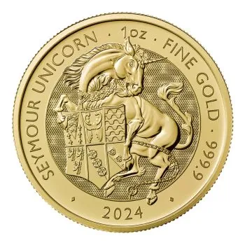 1 Unze Goldmünze Großbritannien 2024 - The Royal Tudor Beasts Collection | Motiv: Seymour Unicorn